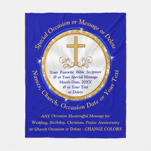 Personalized Christian Gifts Any Occasion Colors Fleece Blanket