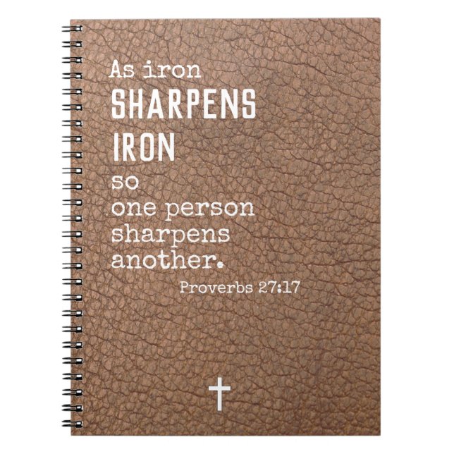 Personalized Christian Gifts for Men-Brown Leather Notebook (Front)