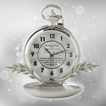 Personalized Christian Gifts For Men  Christian Pocket Watch by LittleLindaPinda at Zazzle
