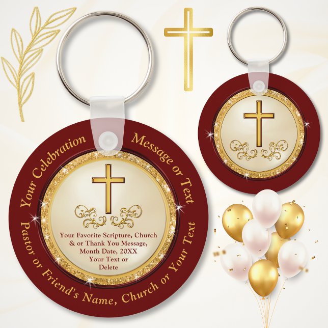 Personalized Christian Gifts for Pastor, Friends Keychain (Church celebration ideas. Scripture party favors. Church party favors. Church anniversary ideas.)