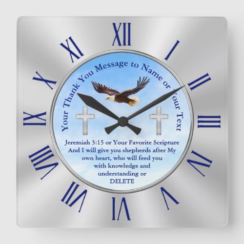 Personalized Christian Gifts for Pastors Christian Square Wall Clock