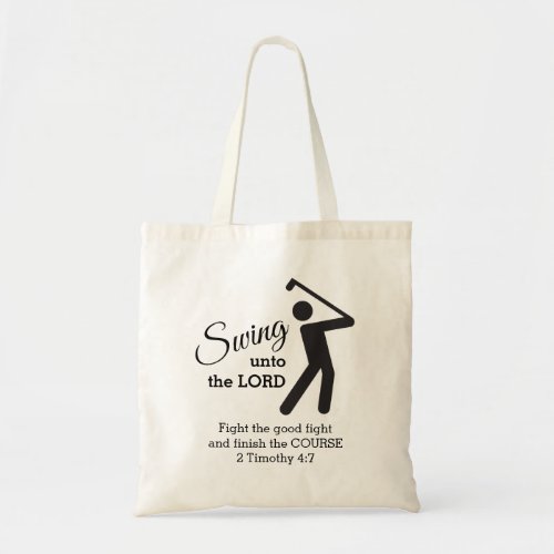 Personalized CHRISTIAN GOLFER Swing Unto The Lord Tote Bag