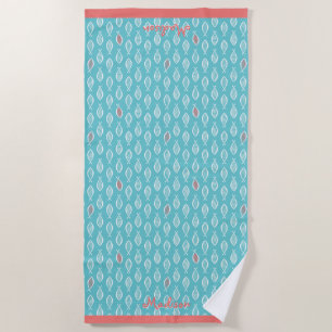 Personalized Christian Ichthys Jesus Fish Aqua Beach Towel