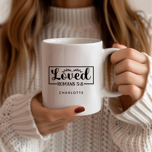 Personalized Christian Love Bible Verse Romans 5:8 Giant Coffee Mug (Creator Uploaded)