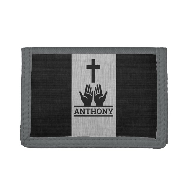 Personalized Christian Men's Trifold Wallet (Front)