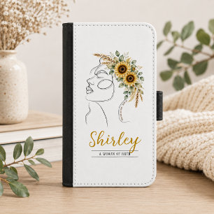 Personalized Christian My God, Your God Sunflower Samsung Galaxy S5 Wallet Case