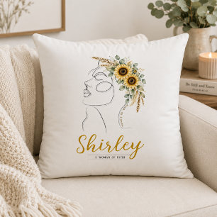 Personalized Christian My God, Your God Sunflower Throw Pillow