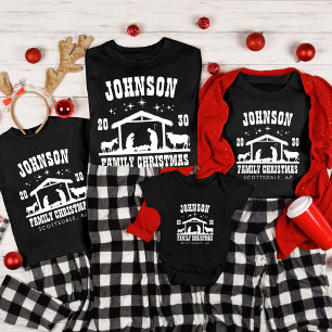 Personalized Christian Nativity Family Christmas Tri-Blend Shirt