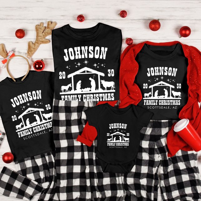 Personalized Christian Nativity Family Christmas Tri-Blend Shirt (Creator Uploaded)