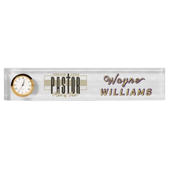 Personalized Christian Pastor Desk Nameplate (Front)