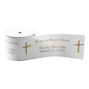 Personalized Christian Patterned Wedding Ribbon