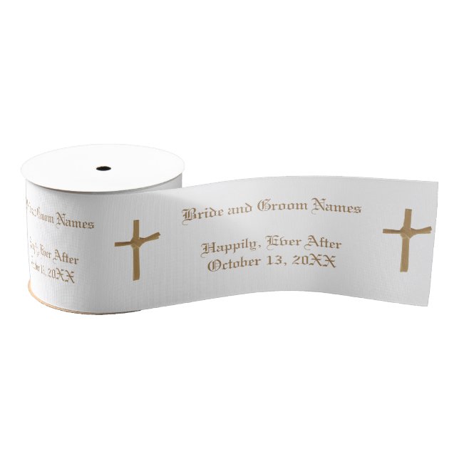 Personalized Christian Patterned Wedding Ribbon (Spool)