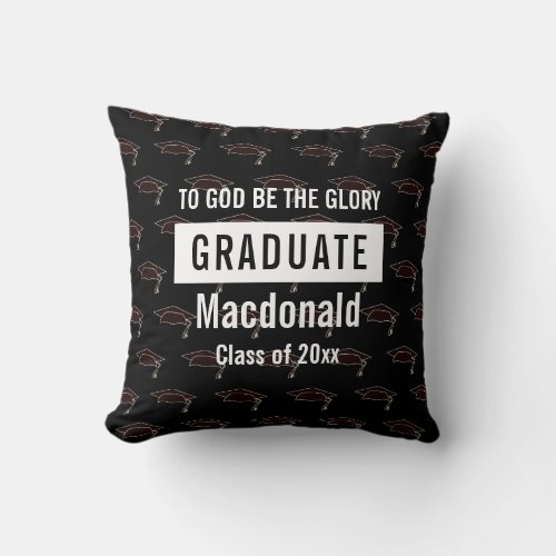 Personalized Christian Quote Graduation Throw Pillow