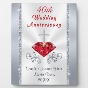 Personalized Christian Ruby Anniversary Gift Ideas Plaque