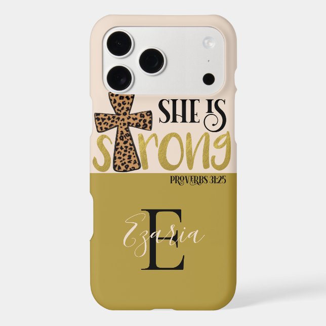 Personalized Christian She Is Strong Proverbs 31 Iphone Case (Back)