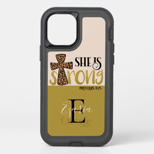 Personalized Christian She Is Strong Proverbs 31 OtterBox Defender iPhone 12 Case