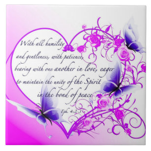 Personalized Christian Tiles - Ephesians 4:2-3