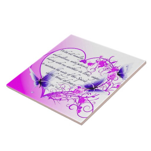 Personalized Christian Tiles - Ephesians 4:2-3 | Zazzle