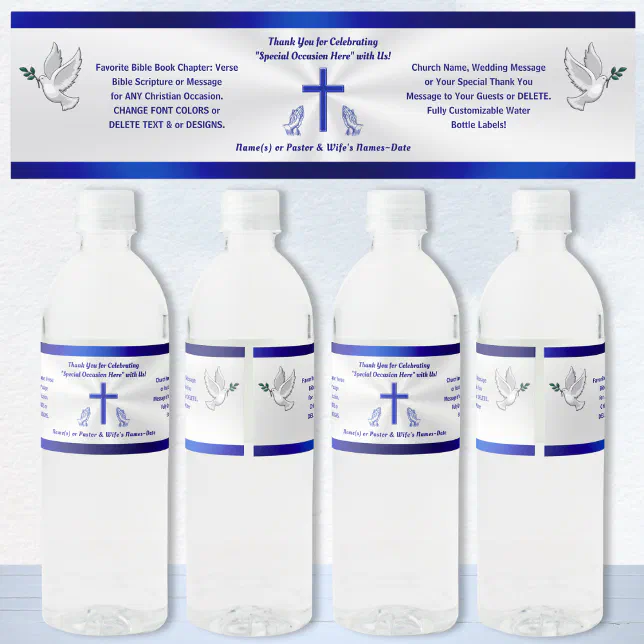 Church Water Sticker Examples Personalized, Christian Water Bottle Stickers, Label | Zazzle