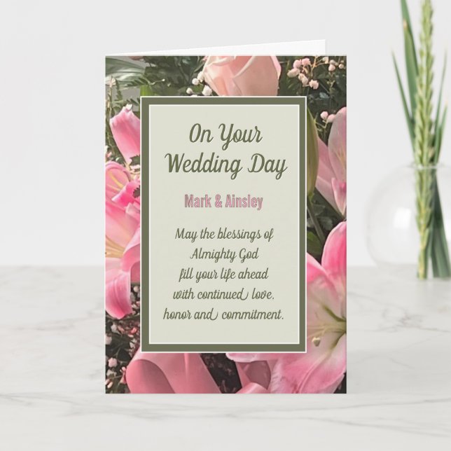 Personalized Christian Wedding blessings card (Front)