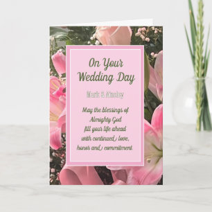 Personalized Christian Wedding blessings card