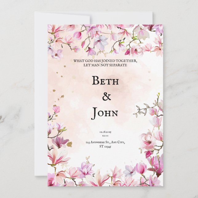 Personalized Christian Wedding Invitation (Front)