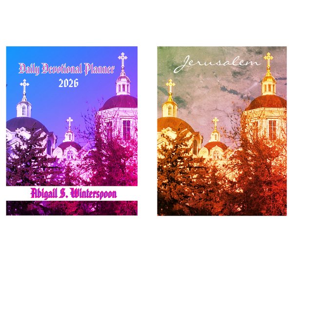 Personalized Christian Women Devotional Diary Planner (Front and Back)