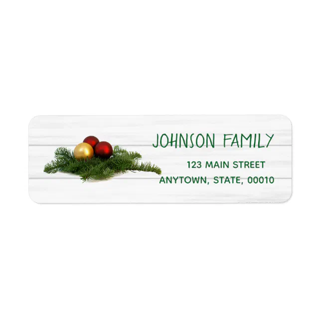Personalized Christmas Address Labels Greenery Zazzle