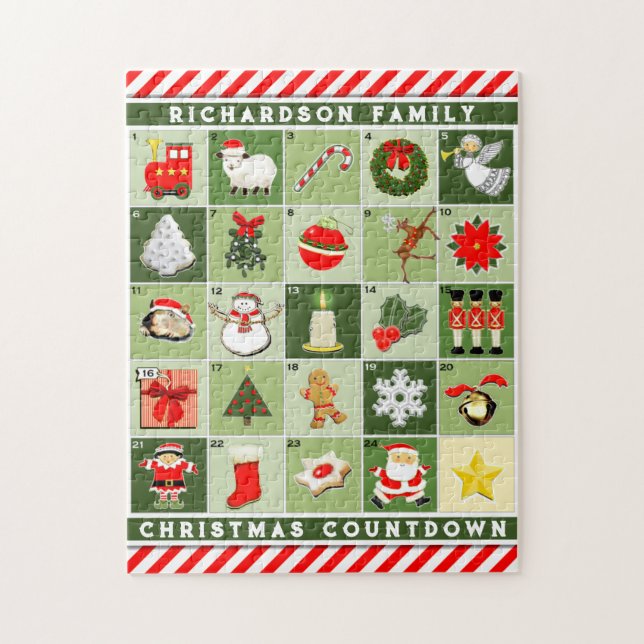 Personalized Christmas Advent Calendar Jigsaw Puzzle (Vertical)