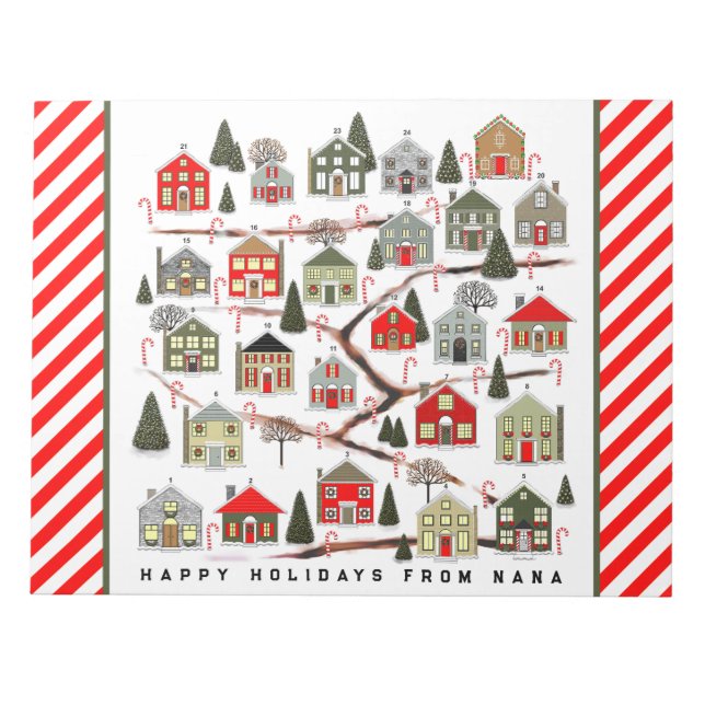 Personalized Christmas Advent calendar Notepad (Front)