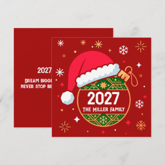 Personalized Christmas and 2027 New Year design Holiday Card