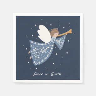 Personalized Christmas Angel Holiday Peace Earth Napkins