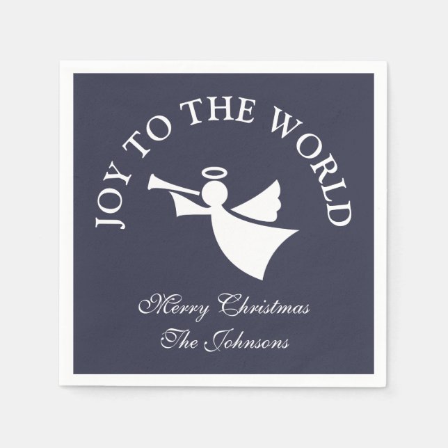 Personalized Christmas angel paper nakpins Napkins (Front)