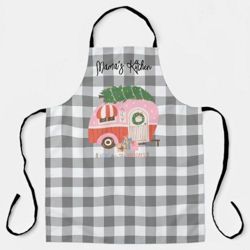 Personalized Christmas Apron with Vintage Camper