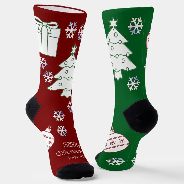 Personalized Christmas Art Socks (Angled)