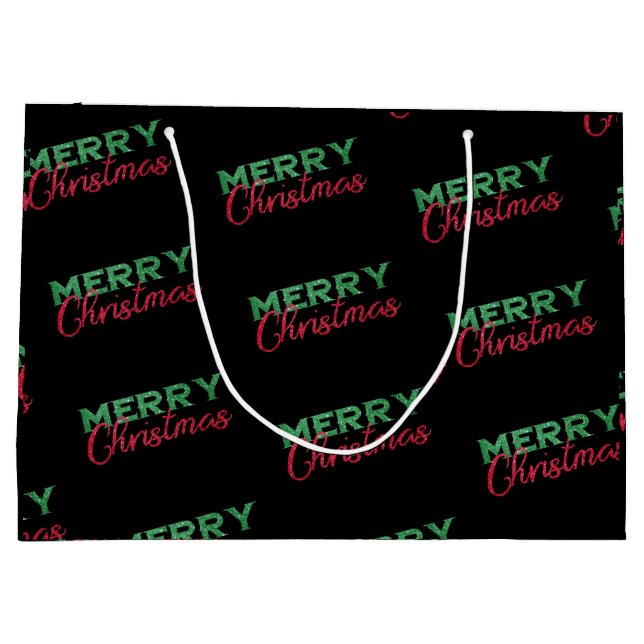 Personalized Christmas Bag, Christmas Party  Large Gift Bag (Back)