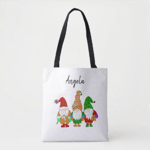 Personalized Christmas Bag with Cute Cartoon Gnome