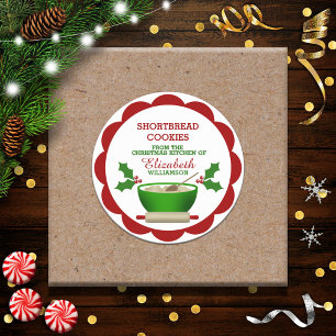Personalized Christmas Baked Goods Classic Round Sticker