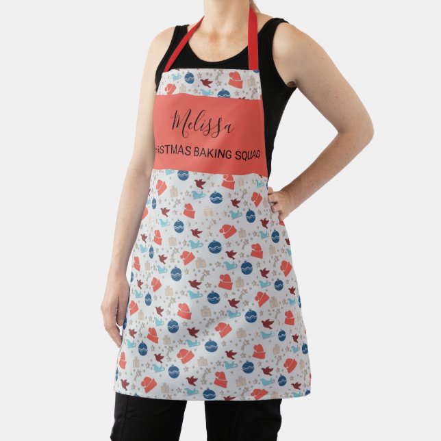 Personalized Christmas Baking Squad Pattern Apron (Insitu)