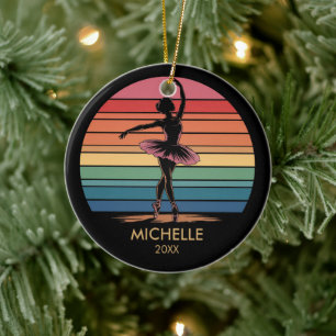 Personalized Christmas ballet Ballerina dancer Ceramic Ornament