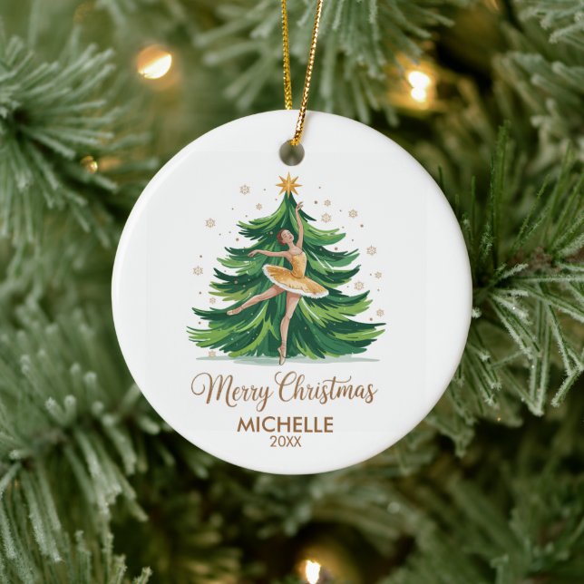  Personalized Christmas ballet Ballerina dancer    Ceramic Ornament (Tree)