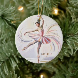 Personalized Christmas ballet Ballerina dancer    Ceramic Ornament