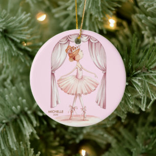 Personalized Christmas ballet Ballerina dancer Ceramic Ornament