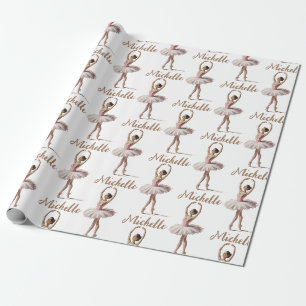 Personalized Christmas ballet Ballerina dancer Wrapping Paper