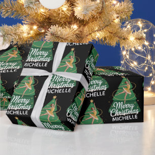 Personalized Christmas ballet Ballerina dancer Wrapping Paper