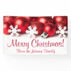 Personalized Christmas Banner Red Tree Ornaments