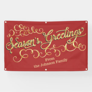 Personalized Christmas Banner Season's Greetings