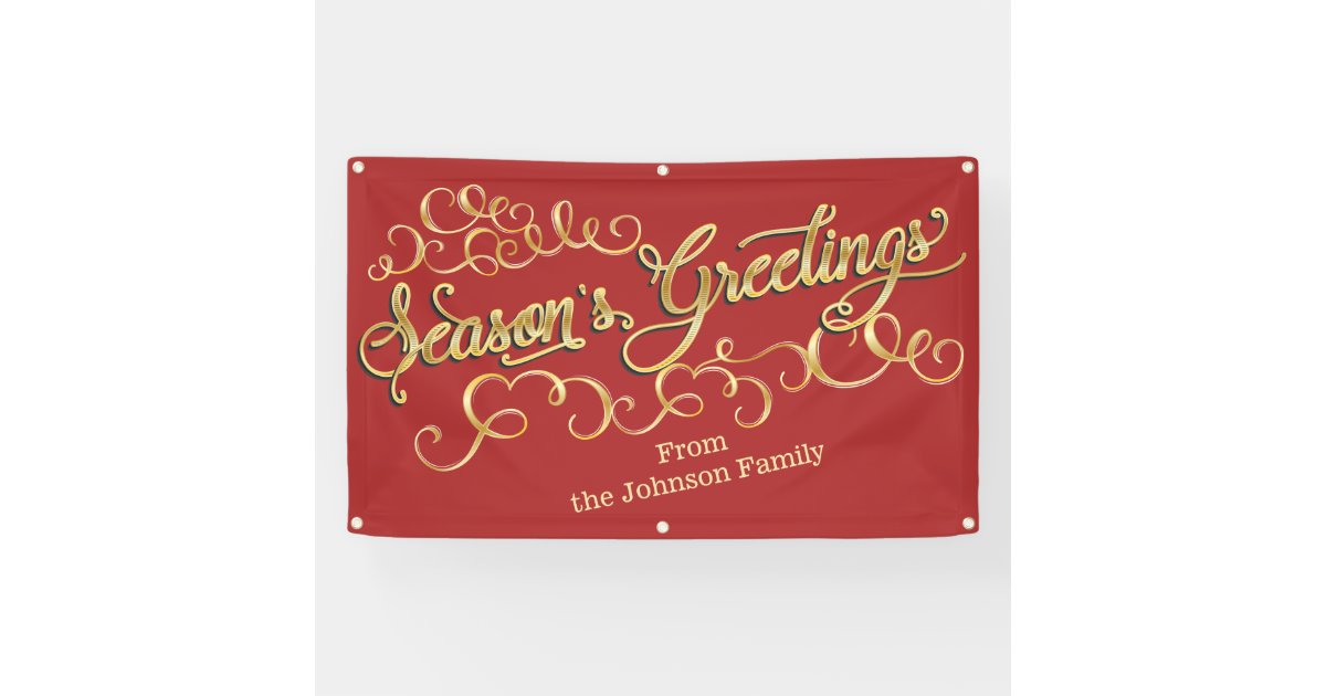 Personalized Christmas Banner Season's Greetings Zazzle