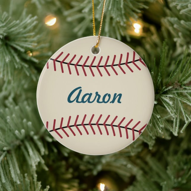 Personalized Christmas Baseball Sports Ornament (Tree)