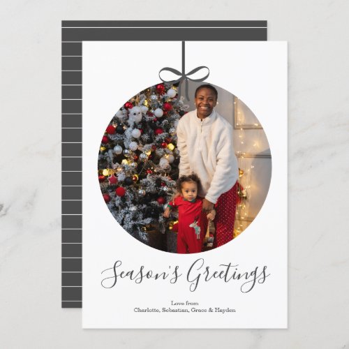 Personalized Christmas Bauble Photo Frame Holiday Card